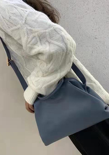 Mia Soft Leather Shoulder Bag Blue