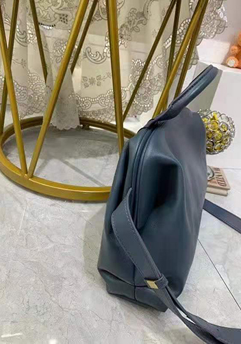 Mia Soft Leather Shoulder Bag Blue