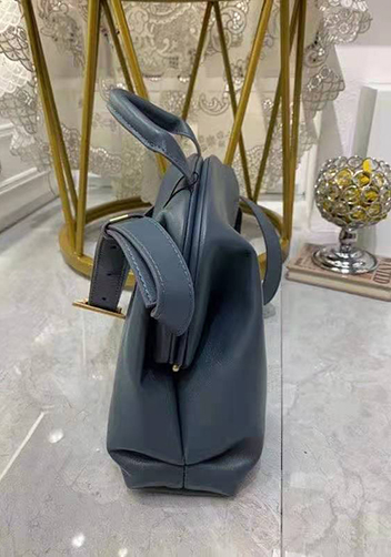 Mia Soft Leather Shoulder Bag Blue