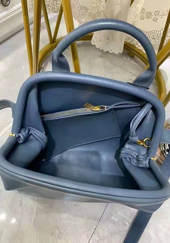Mia Soft Leather Shoulder Bag Blue