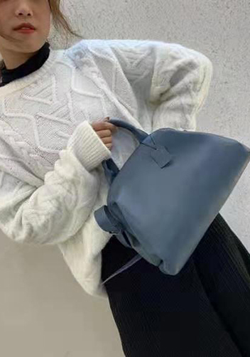 Mia Soft Leather Shoulder Bag Blue
