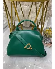 Mia Soft Leather Shoulder Bag Green