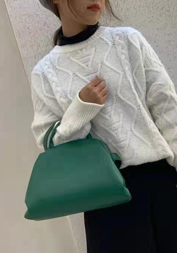 Mia Soft Leather Shoulder Bag Green