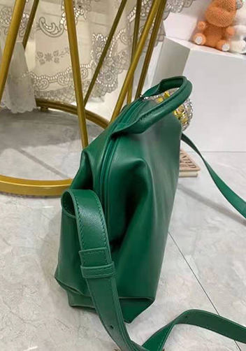 Mia Soft Leather Shoulder Bag Green