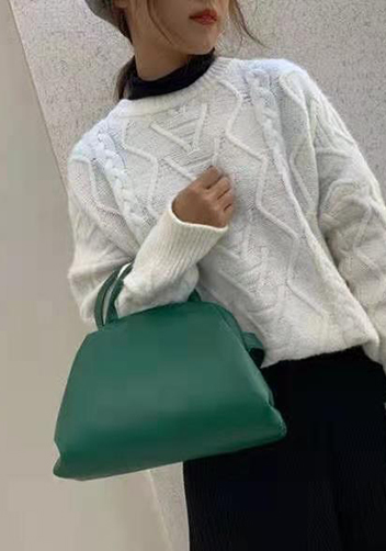Mia Soft Leather Shoulder Bag Green