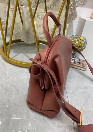 Mia Soft Leather Shoulder Bag Rust