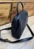 Mia Soft Woven Leather Shoulder Bag Black