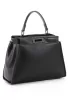Carrie Leather Bag With Black Hardware Black