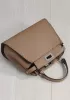 Carrie Leather Bag With Stitches Khaki