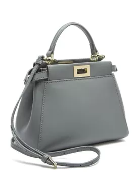 Carrie Smooth Leather Mini Bag Grey