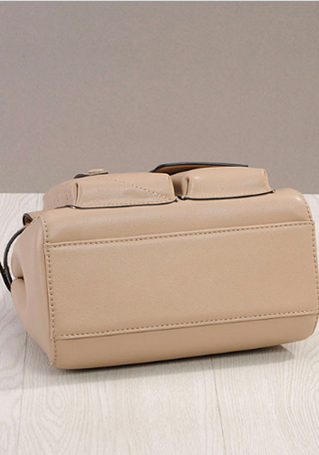 Carrie Leather Bag With Pocket Beige