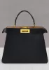 Carrie Leather Bag With Gold Hardware Black