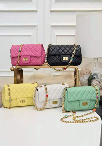 Adele Flap Small Bag Gemstone Chain Green