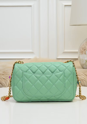 Adele Flap Small Bag Gemstone Chain Green