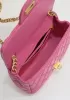 Adele Flap Small Bag Gemstone Chain Pink