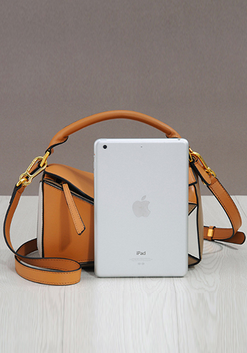 Adrienne Geometry Leather Shoulder Bag Gold Hardware Multicolor