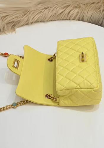 Adele Flap Small Bag Gemstone Chain Yellow