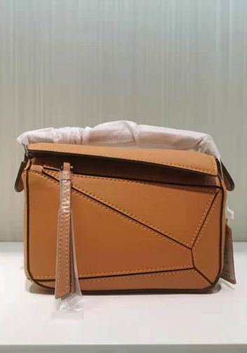 ADRIENNE MINI GEOMETRY LEATHER BAG CAMEL