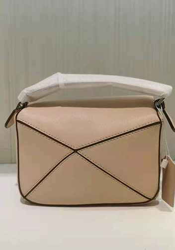 ADRIENNE MINI GEOMETRY LEATHER BAG BEIGE