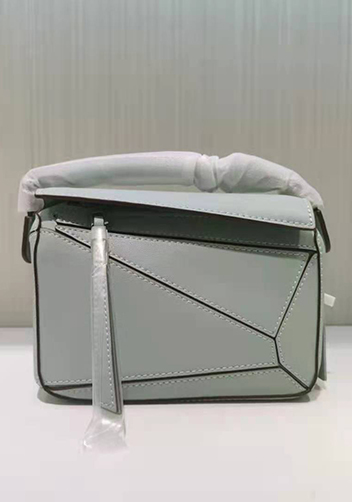 ADRIENNE MINI GEOMETRY LEATHER BAG LIGHT GREEN