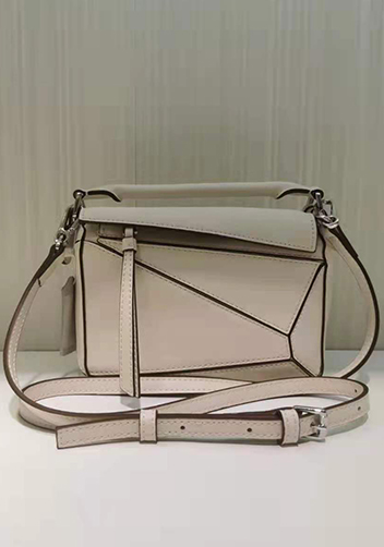 ADRIENNE MINI GEOMETRY LEATHER BAG WHITE