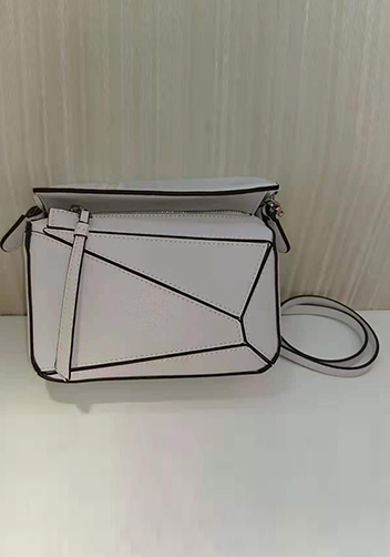 ADRIENNE MINI GEOMETRY LEATHER BAG WHITE