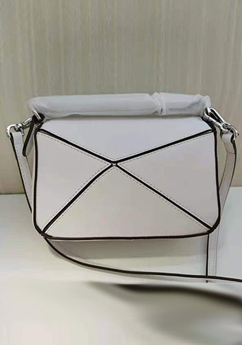 ADRIENNE MINI GEOMETRY LEATHER BAG WHITE