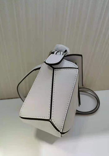 ADRIENNE MINI GEOMETRY LEATHER BAG WHITE