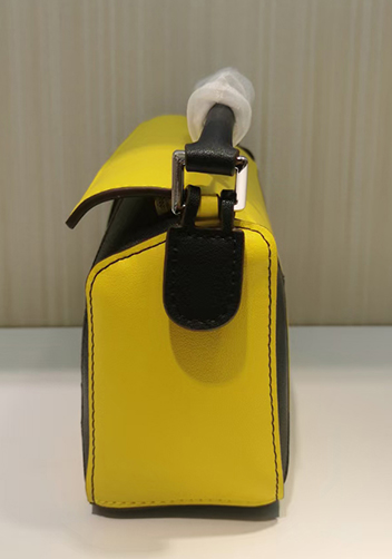 ADRIENNE MINI GEOMETRY LEATHER BAG YELLOW BLACK