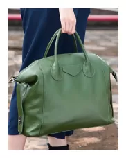 Christi Soft Leather Large Bag Green