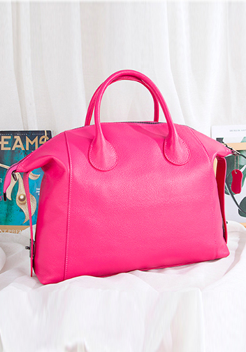 Christi Soft Leather Large Bag Hot Pink
