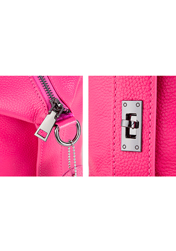 Christi Soft Leather Large Bag Hot Pink