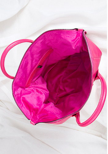 Christi Soft Leather Large Bag Hot Pink
