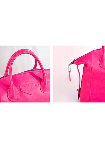 Christi Soft Leather Large Bag Hot Pink