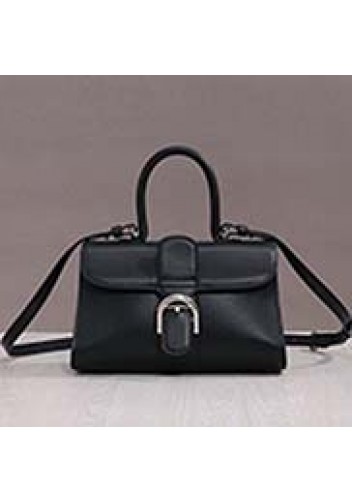 Hurricane Smooth Leather Shoulder Bag Black