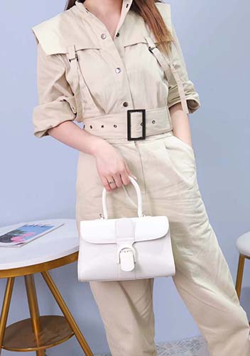Hurricane Smooth Leather Shoulder Bag White