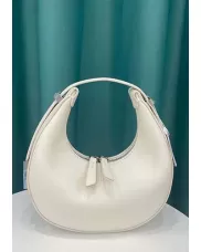 Gloria Full Moon Leather Bag Cream