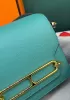 Kristine Palmprint Leather Shoulder Bag Blue