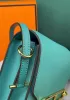 Kristine Palmprint Leather Shoulder Bag Blue