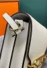 Kristine Palmprint Leather Shoulder Bag Cream