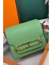Kristine Palmprint Leather Shoulder Bag Green