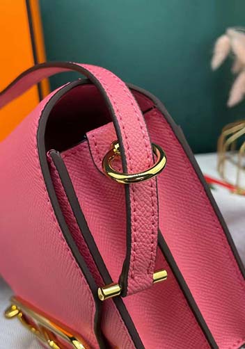 Kristine Palmprint Leather Shoulder Bag Hot Pink