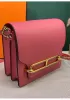 Kristine Palmprint Leather Shoulder Bag Hot Pink