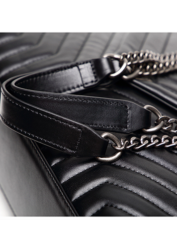 Yvonne Large Shoulder Bag Lambskin Black