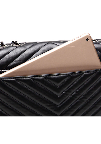 Yvonne Large Shoulder Bag Lambskin Black