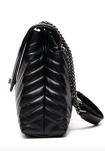 Yvonne Large Shoulder Bag Lambskin Black