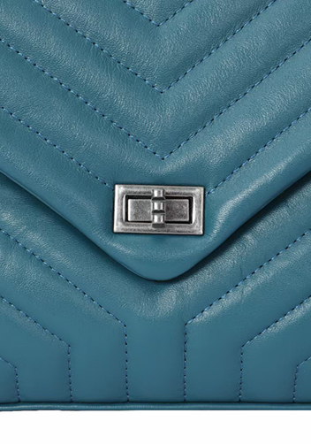 Yvonne Large Shoulder Bag Lambskin Blue