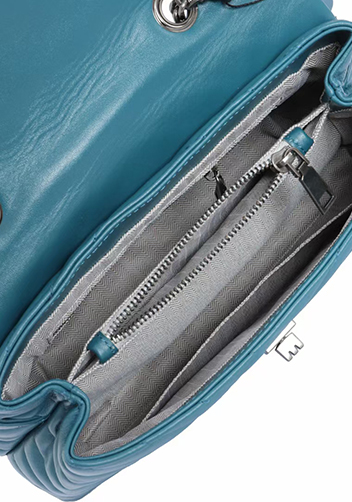 Yvonne Large Shoulder Bag Lambskin Blue