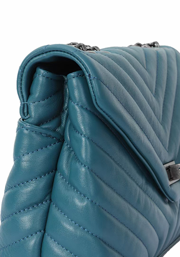 Yvonne Large Shoulder Bag Lambskin Blue