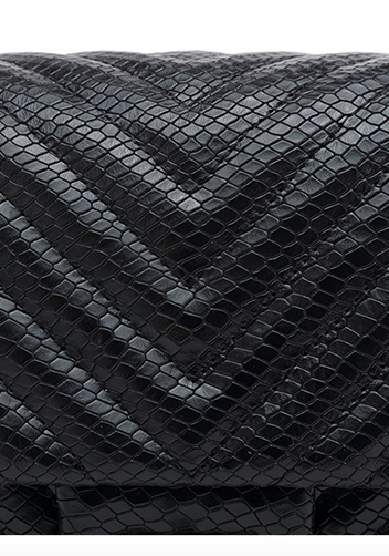 Adele Medium Flap Bag V Shape Black
